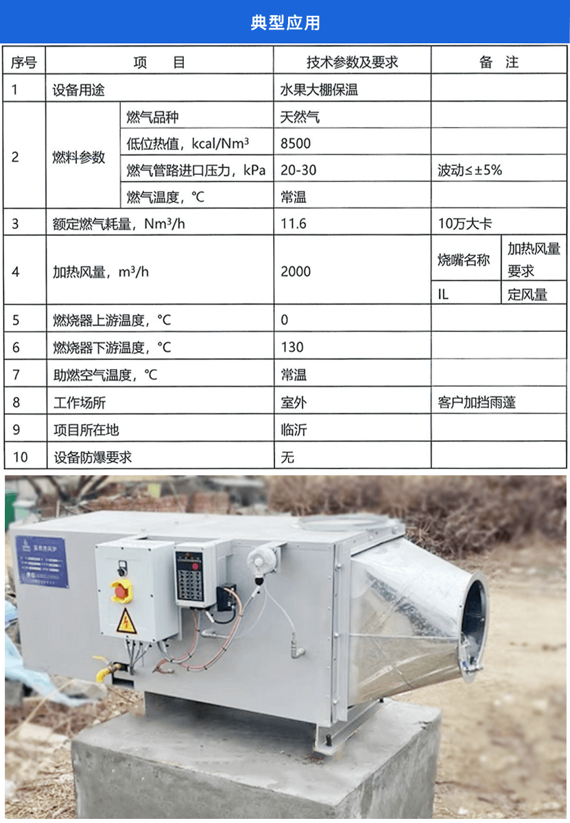 非标农业蔬果/大棚/养殖场温控燃气热风炉